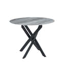 Ensemble Table Ronde 100cm + 4 Chaises Lin - Style Moderne, Pour Salle à Manger/cuisine - 4