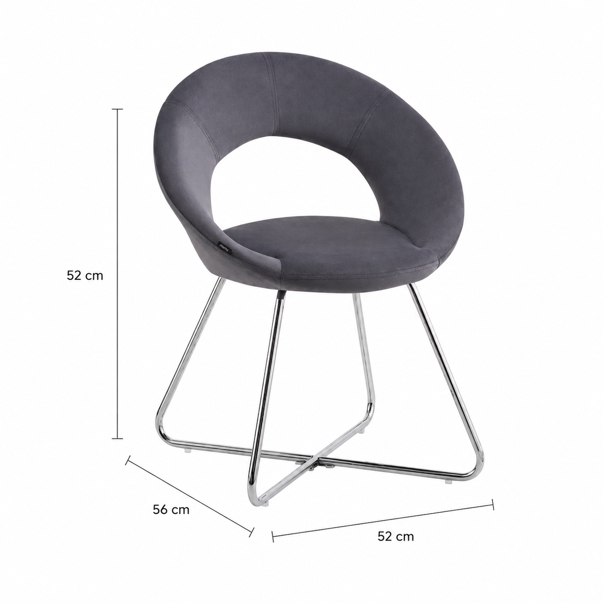 Lot de 4 Chaises BUBBLE Chrome velours - Gris
