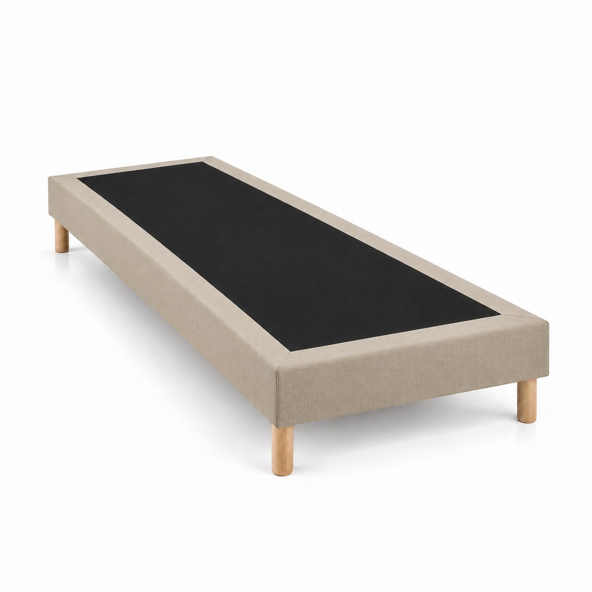 Sommier tapissier déco 70x190 cm Beige - Hauteur 30 cm - Pieds inclus