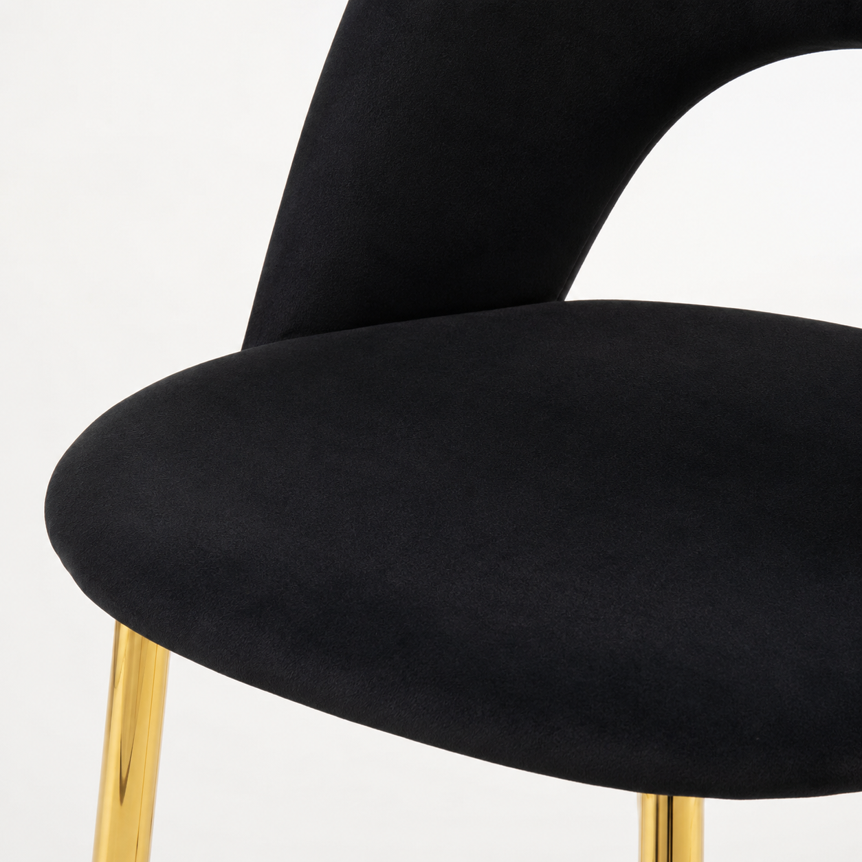 Lot de 4 chaises TEDDY Gold velours #couleur_noir