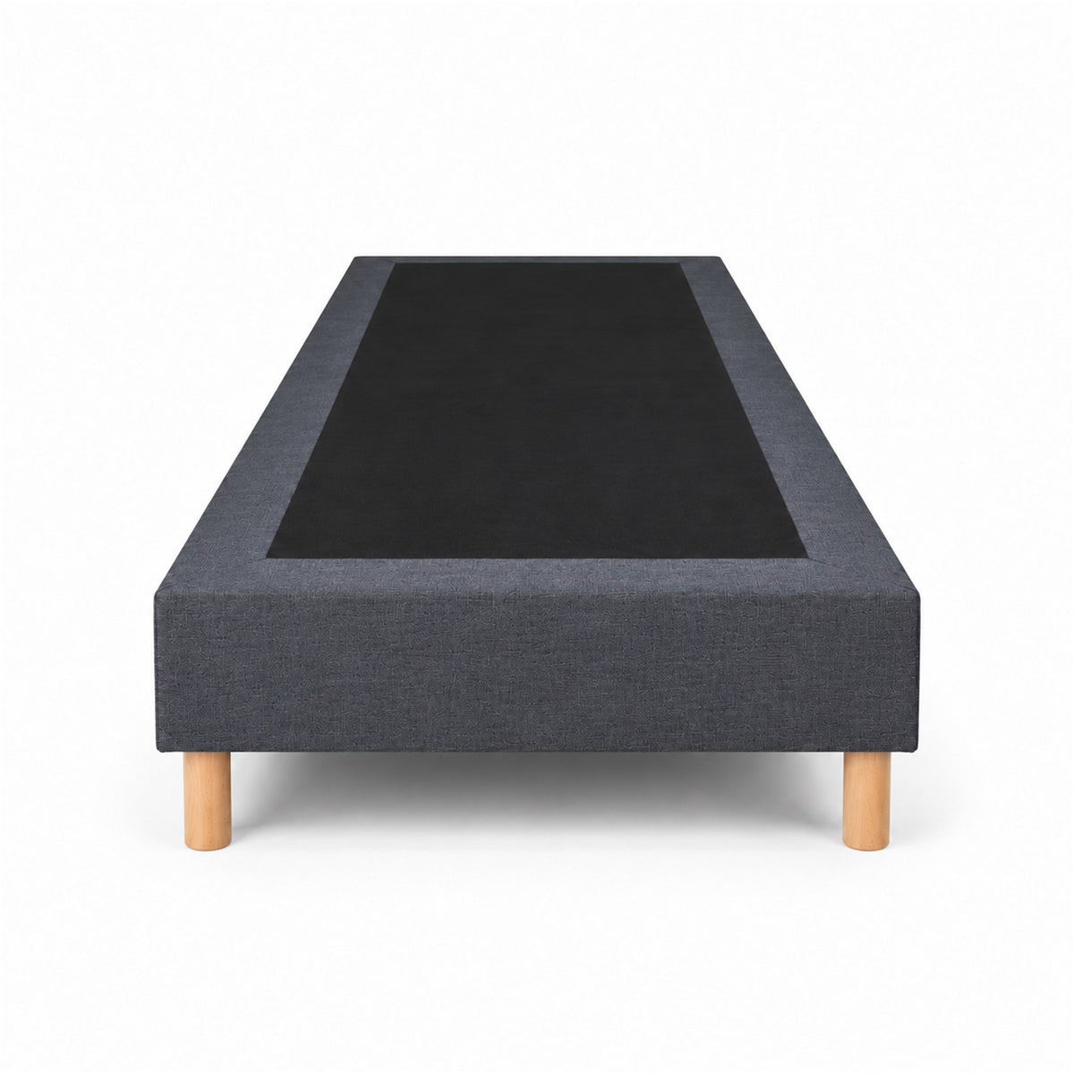 Sommier tapissier déco 80x200 cm Gris - Hauteur 35 cm - Caisse 20 cm - Pieds inclus
