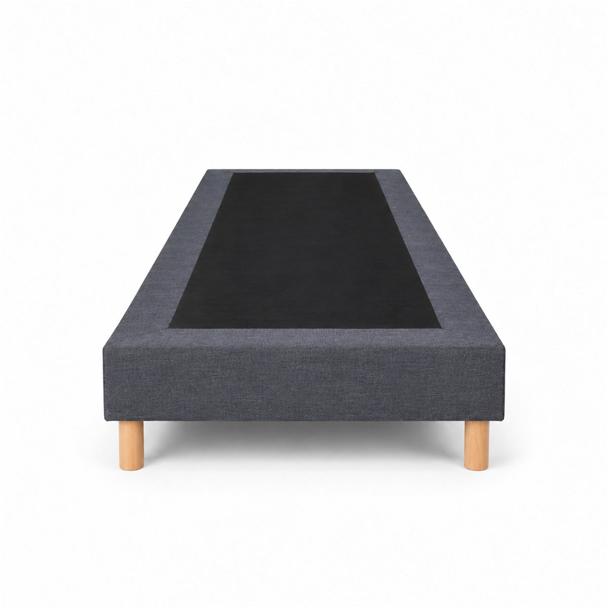 Sommier tapissier déco 90x190 cm Gris - Hauteur 30 cm - Pieds inclus