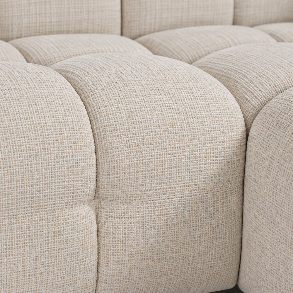 Canapé d’angle droit en tissu Cremona beige 278 x 168 cm – Monaco