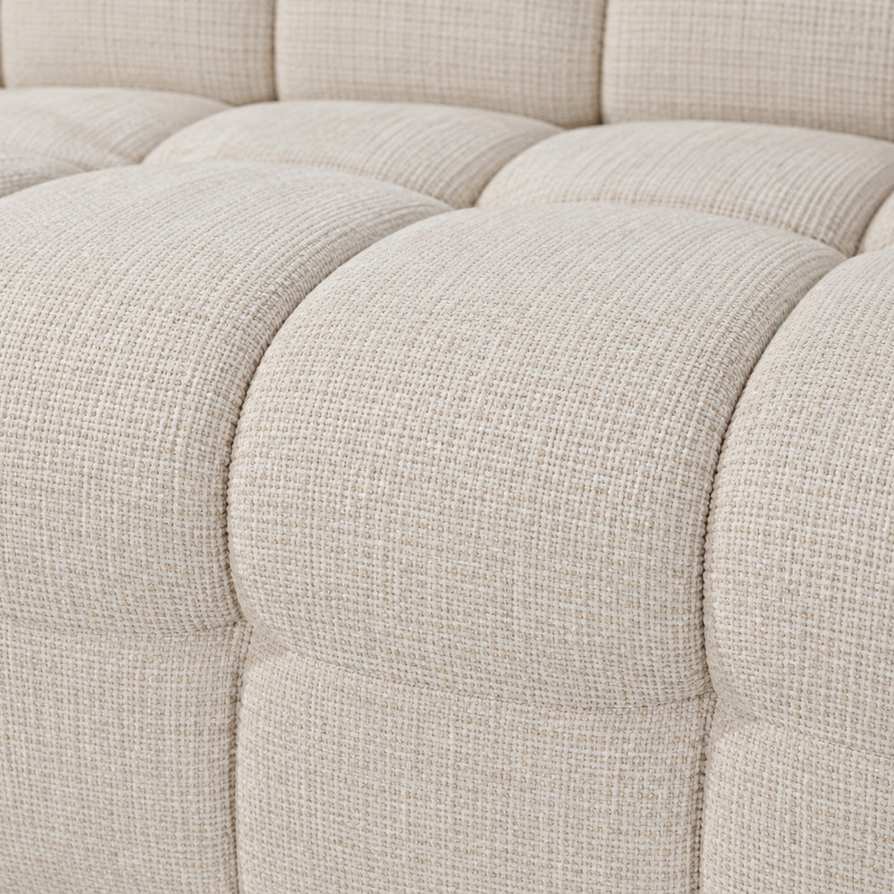 Canapé d’angle gauche en tissu Cremona beige 315 x 175 cm – Mirage