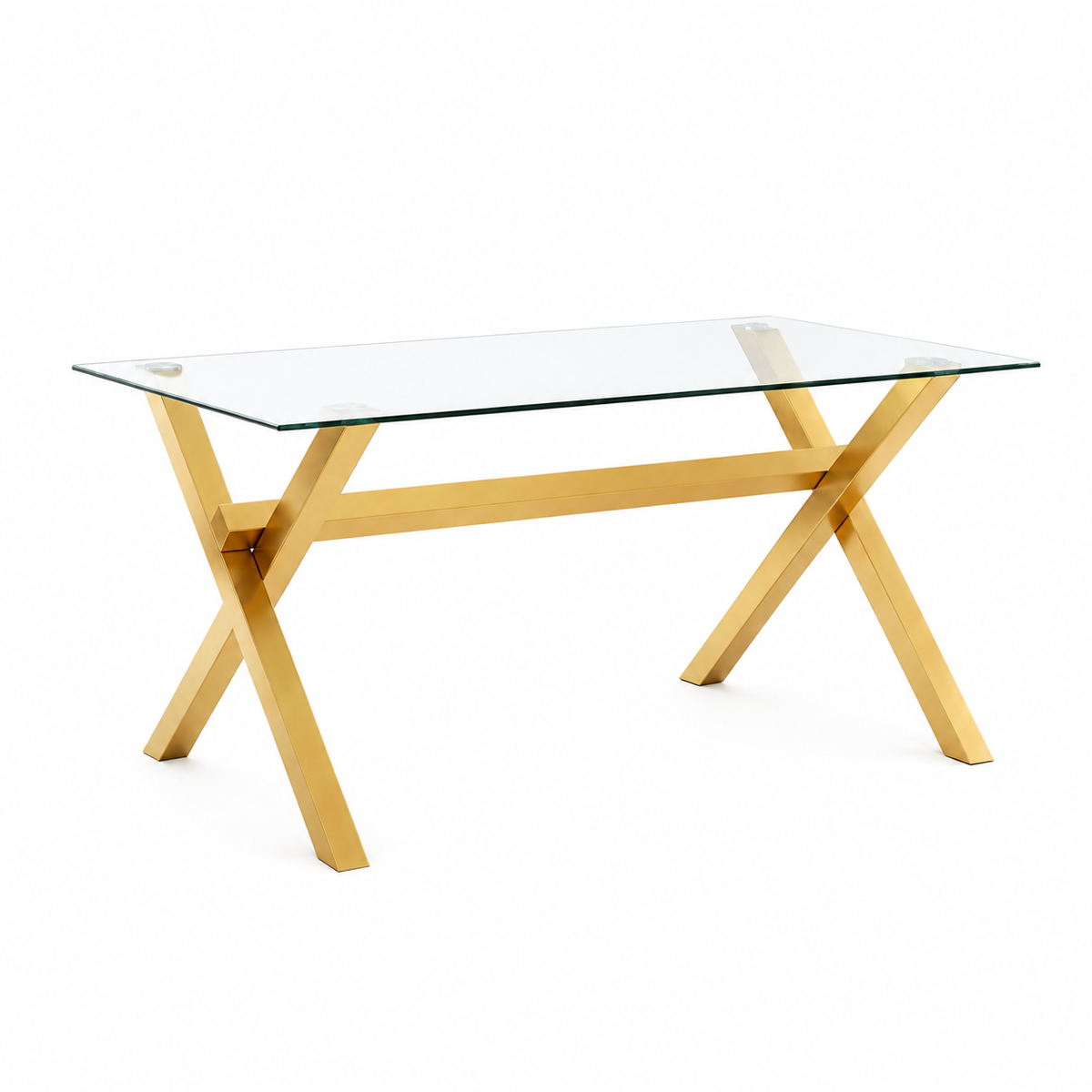 Table à Manger IXE – 180x90 cm – Bois XXL & Plateau Verre Transparent