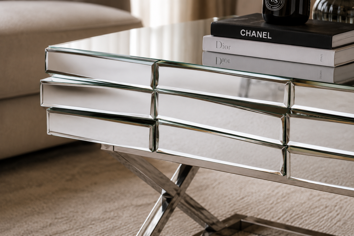 Chevet MOZAIK – Effet Miroir – 60x40x54,5 cm – Style Glamour