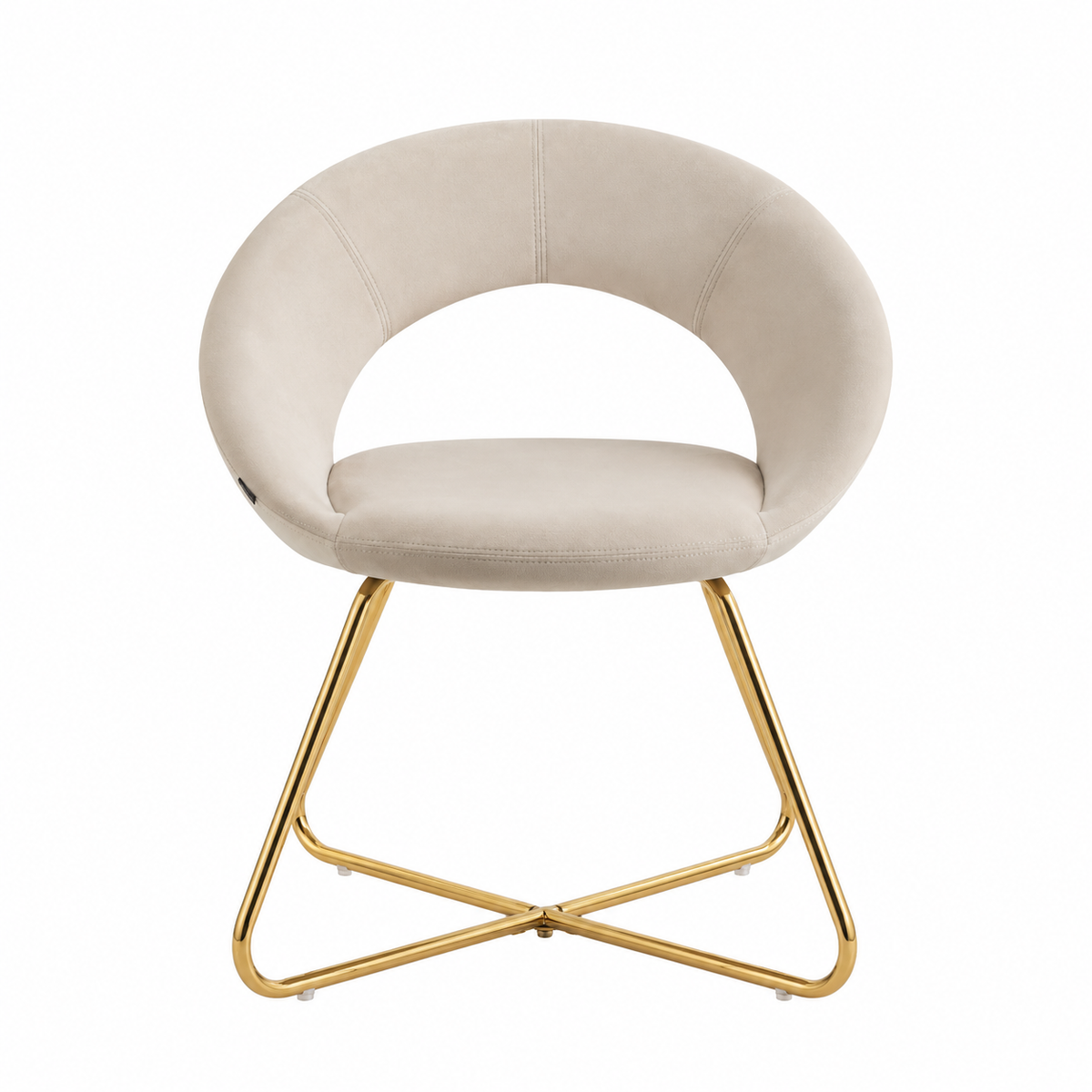 Lot de 4 Chaises BUBBLE Gold velours - écru