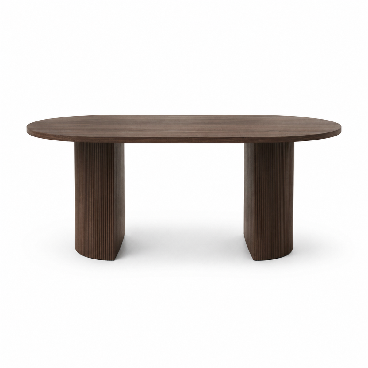 Table à Manger Ovale effet Noyer – 180x90x75 cm - NEW ANNA