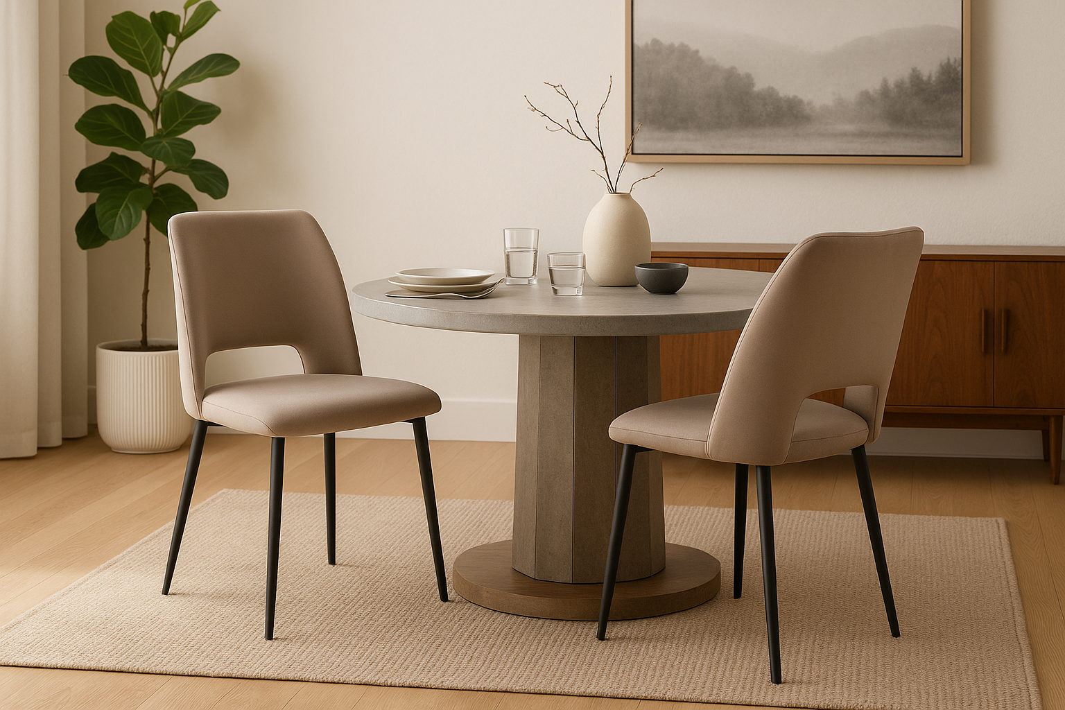 Lot de 4 chaises AVA Métal noir Velours