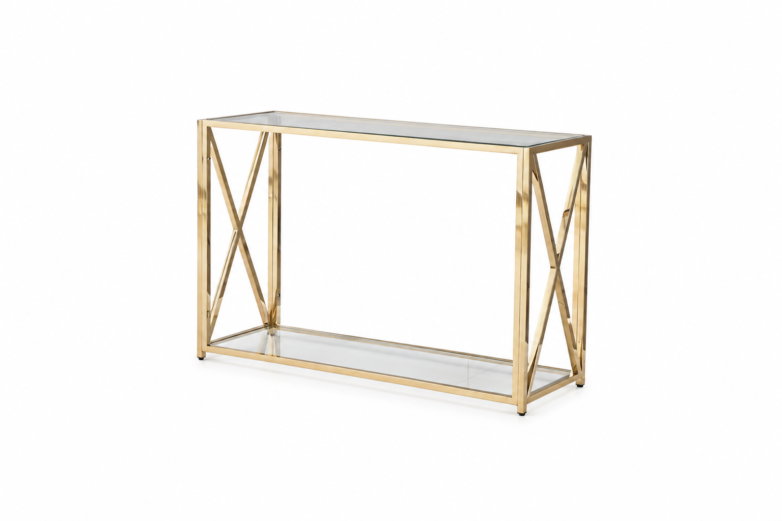 Console gold verre trempé transparent 120x40x78 cm KENSY #couleur_transparent