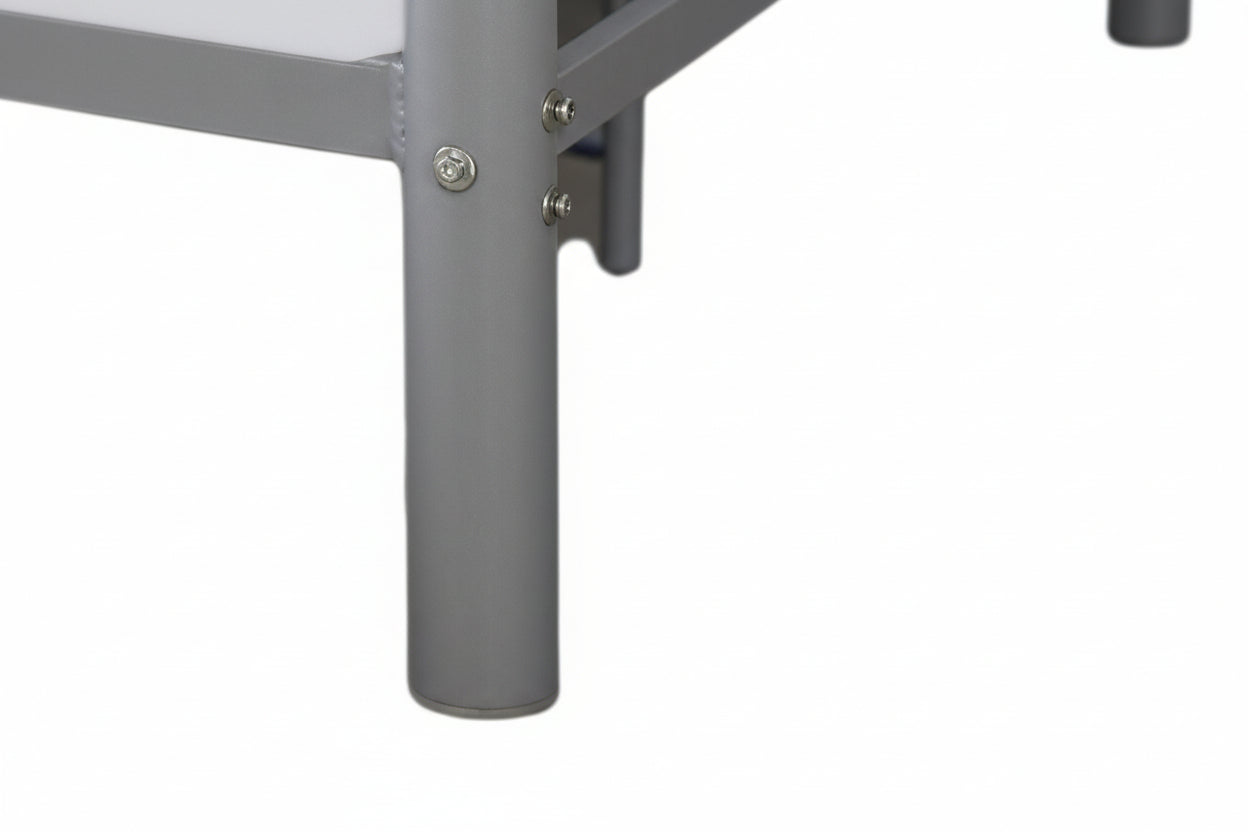 Lit superposé métal gris 4 places 140x190 cm + matelas et sommier inclus  COLOSSE