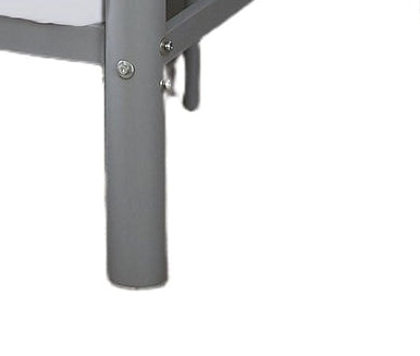 Pack Lit superposé en métal gris + matelas compris 4 places 2+2 COLOSSE 140x190 cm sommier inclus