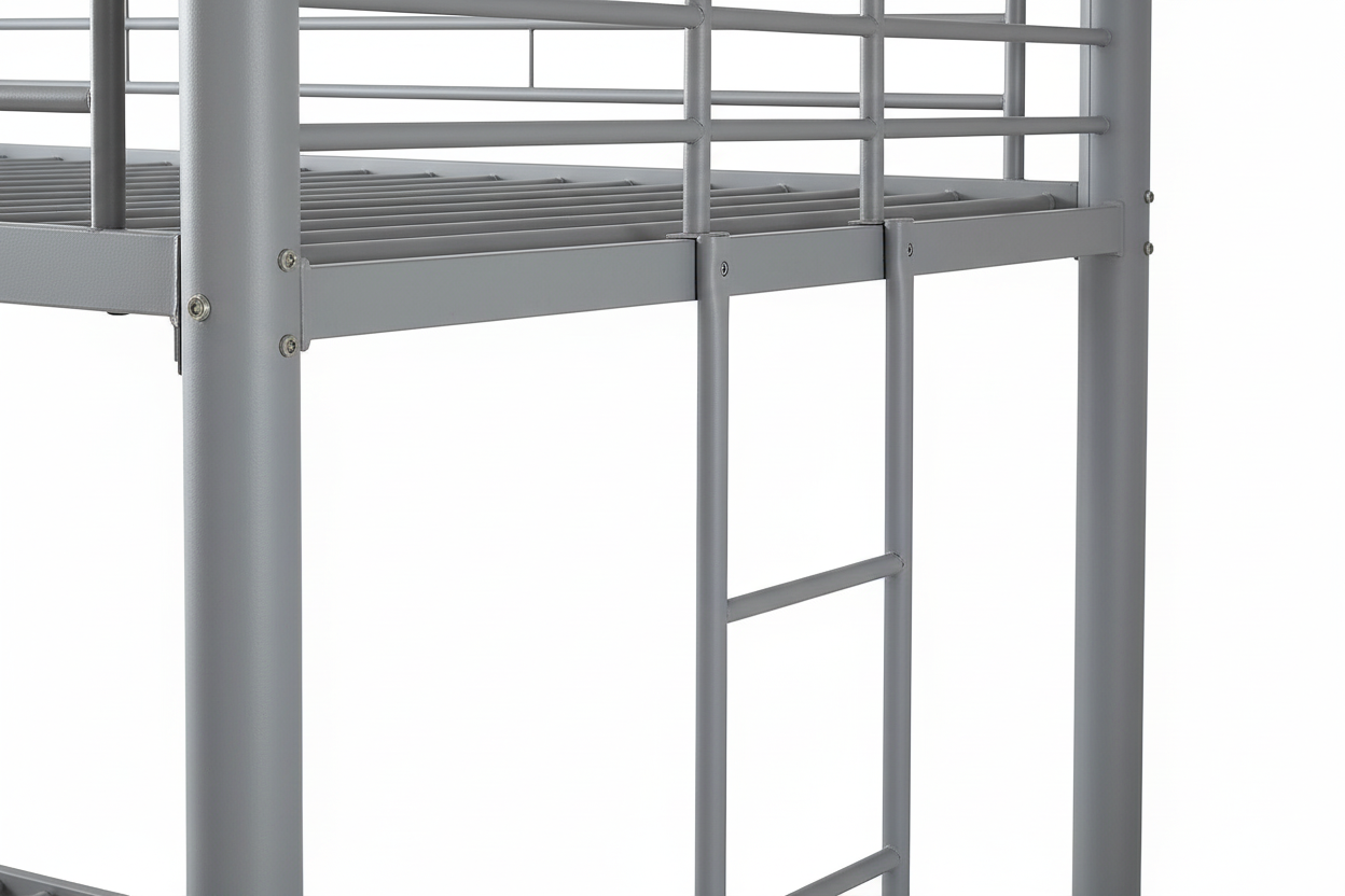 Lit superposé 4 personnes métal gris 140x190 cm COLOSSE