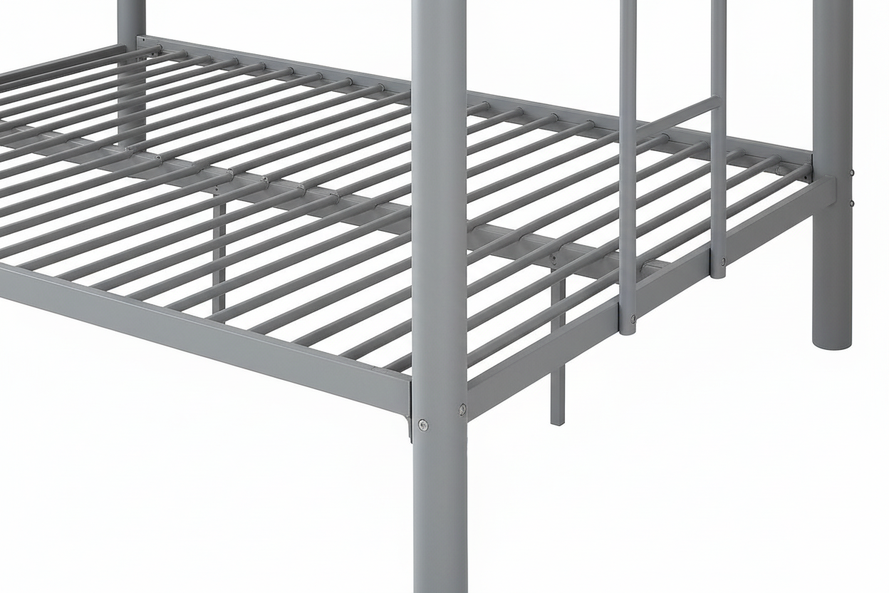 Lit superposé 4 personnes métal gris 140x190 cm COLOSSE