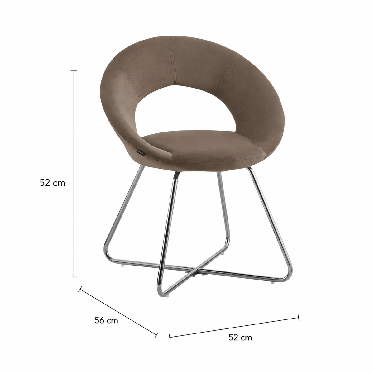Lot de 4 Chaises BUBBLE Chrome velours - Moka