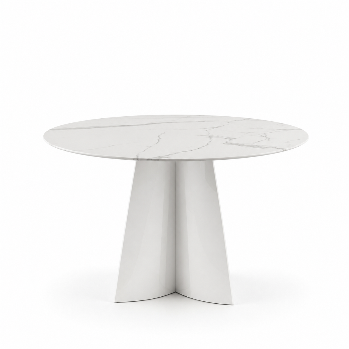 Table à manger CAPUCINE Chrome Marbre blanc