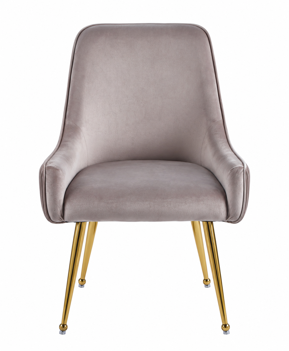 Lot de 4 chaises velours moka pieds métal doré – Luxury