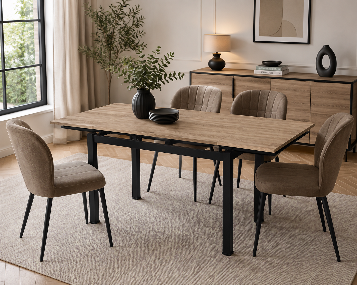 Table extensible BORA en bois Chêne