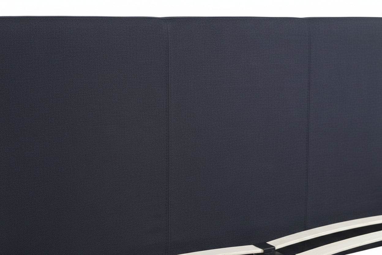 Lit 2 places 160x200 cm tissu gris sommier inclus KELIA #couleur_noir
