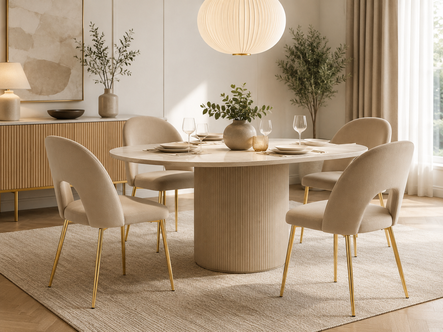 Lot de chaises TEDDY Gold velours #couleur_taupe