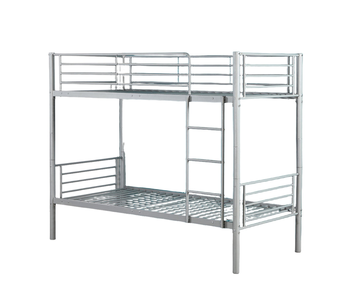 Pack : Lit superposé + Matelas compris Séparable métal LUNA 1+1 90x190 cm sommier inclus gris