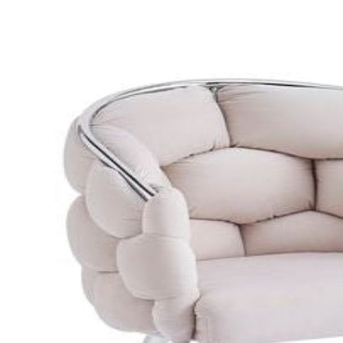 Lot de 2 chaises velours beige pieds chrome 78 cm - BALLON