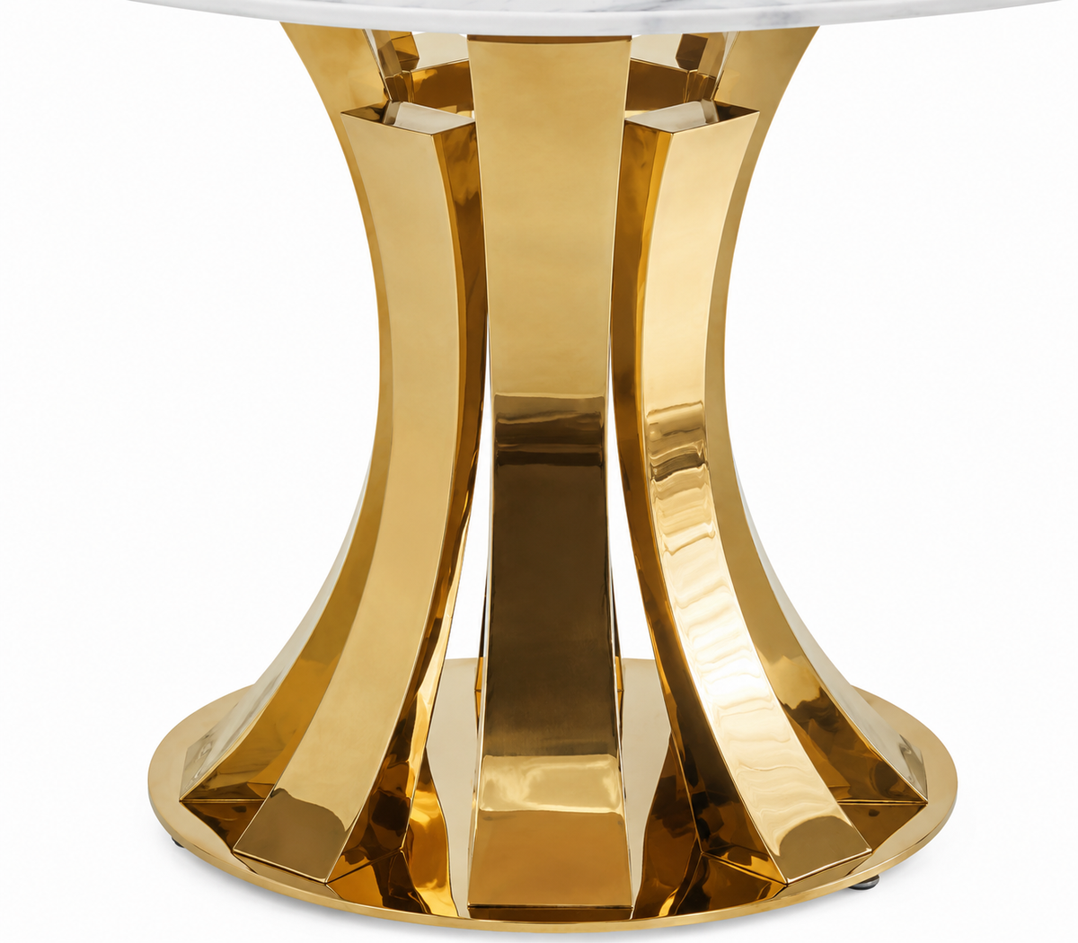 Table à Manger Ronde JUDITH – 120 cm – Pied Gold Élégant