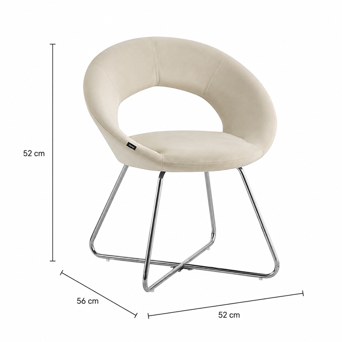 Lot de 4 Chaises BUBBLE Chrome velours - écru