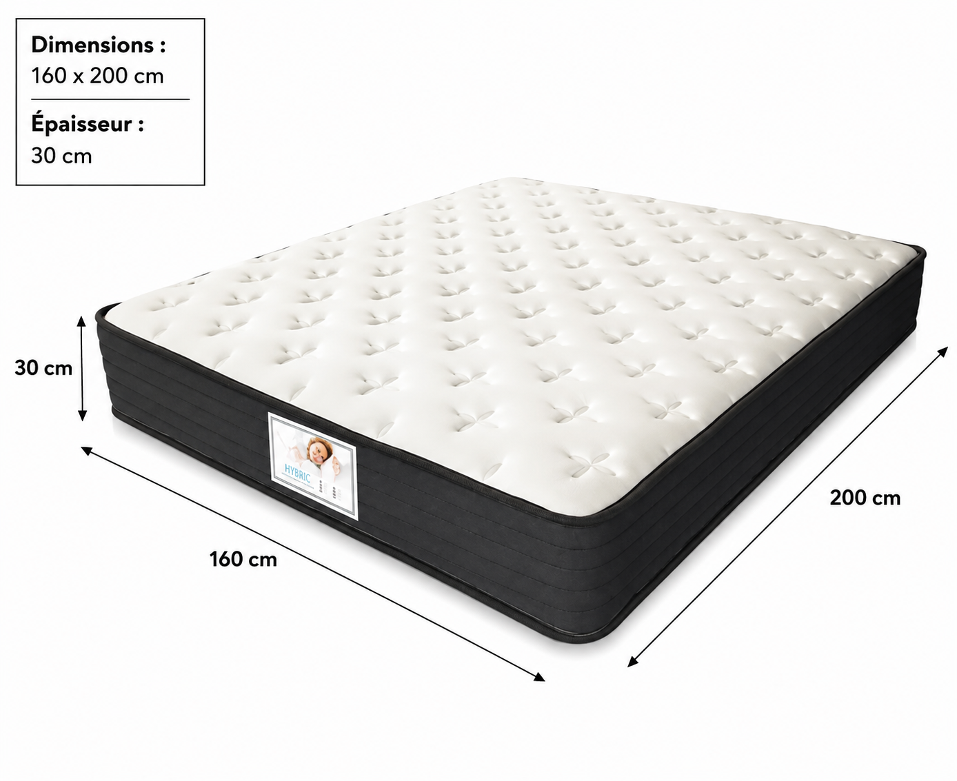Matelas ALOE VERA 160x200 cm épaisseur 30 cm