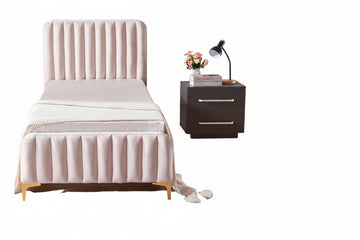 Lit 1 place velours sommier inclus 90x190 cm FAYE