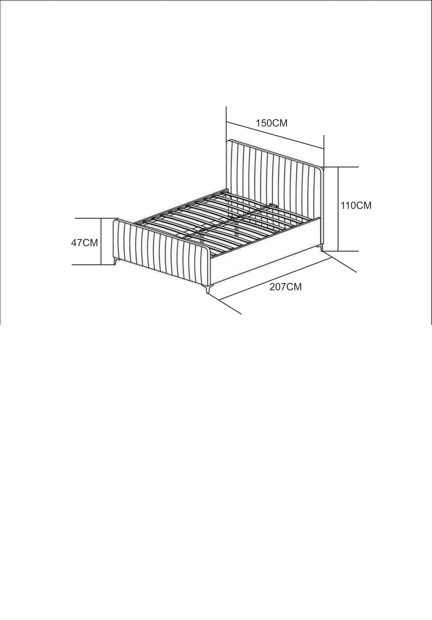 Lit 2 places FAYE design velours Beige sommier inclus 140x190 cm