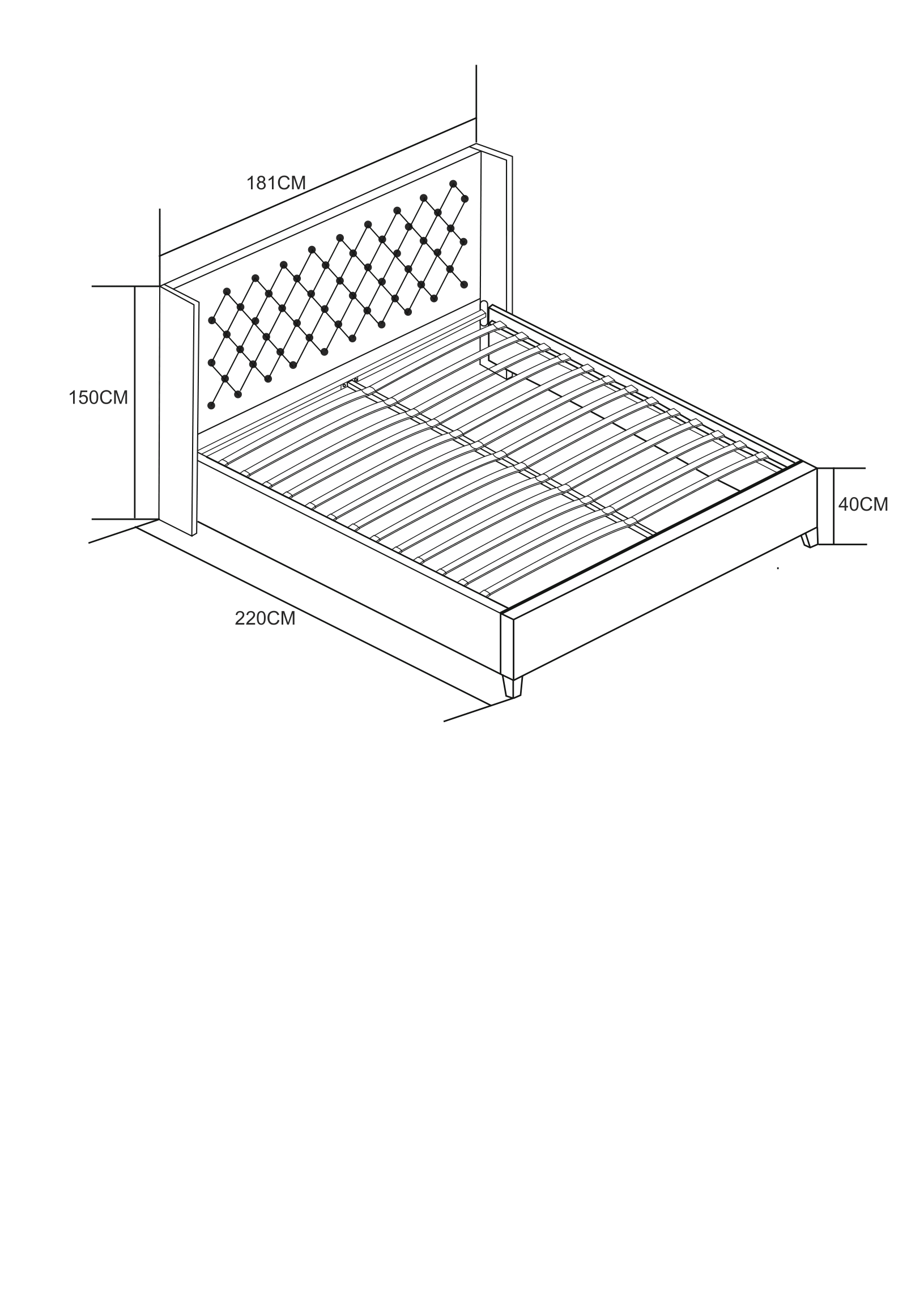 Lit double PRINCESSE 140X190 cm velours Gris sommier inclus