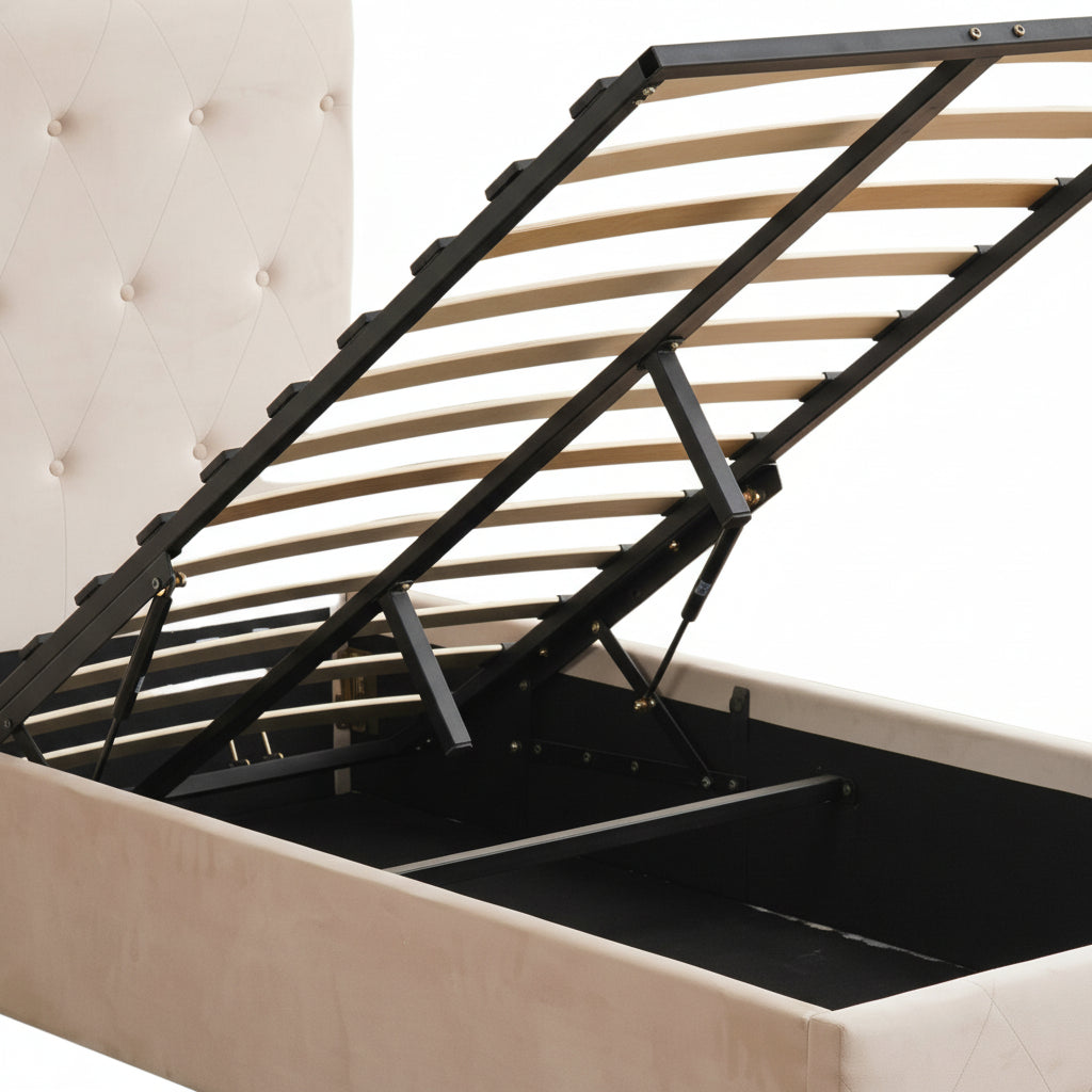 Lit Coffre CORSICA – 90x190 cm – Velours – Avec Rangement