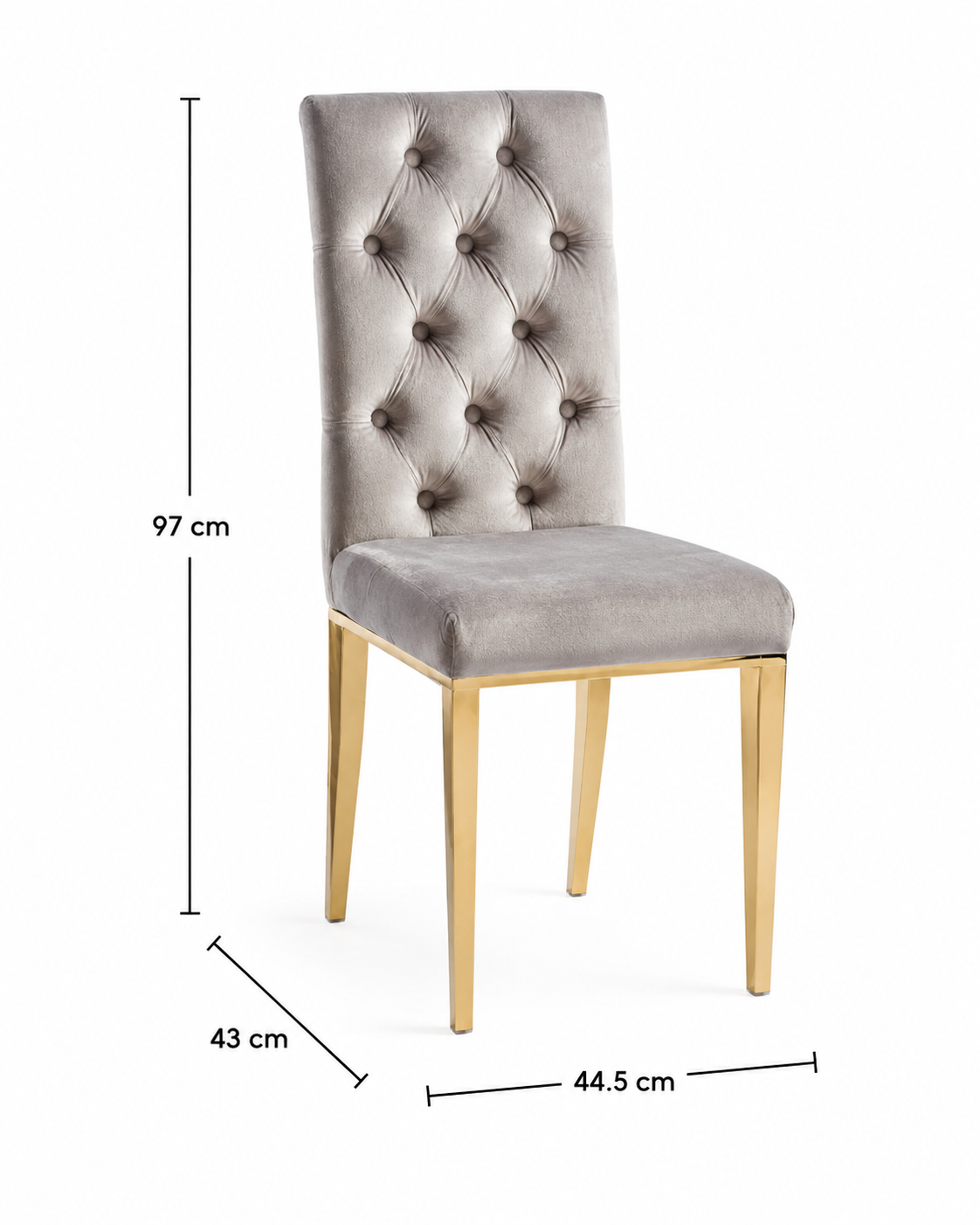 Lot de 2 chaises NEVADA capitonnés gold - Moka