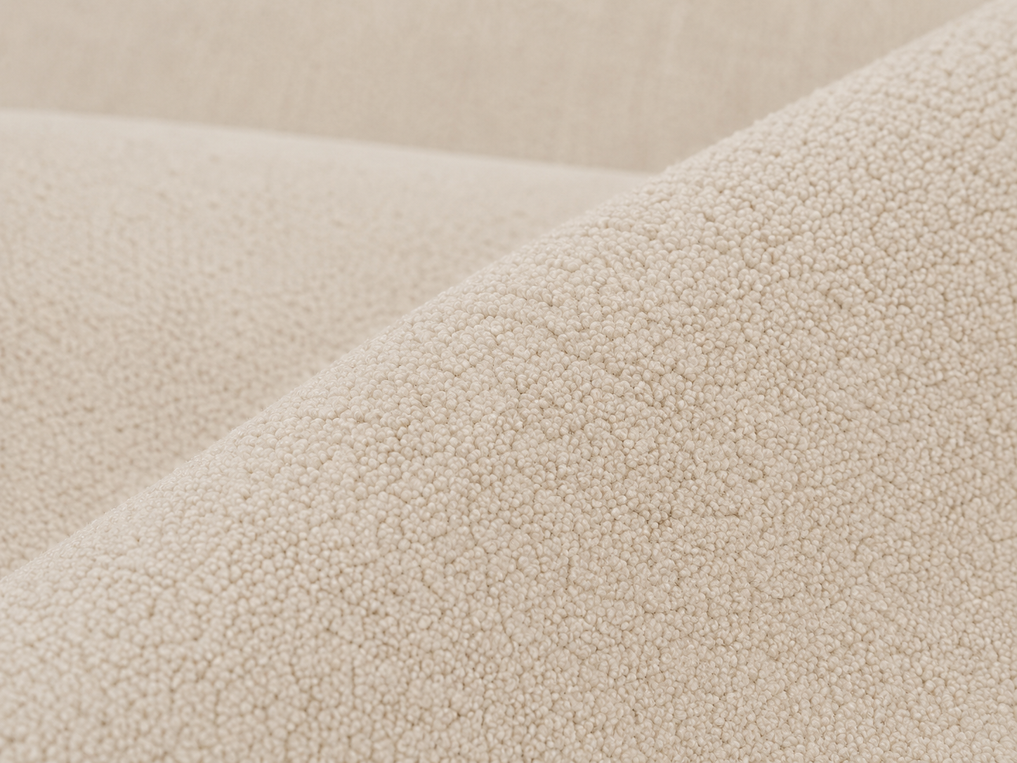 Canapé d’angle arrondi velours beige Cloud Bis - Angle Droit