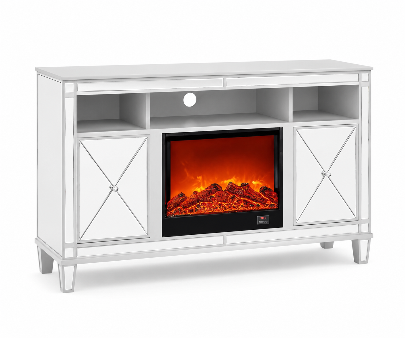 Meuble TV avec Cheminée SPEZIA – 150x40x90 cm – Style Moderne & Confort
