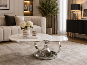 Table Basse AUTOMAT Marbré Blanc 70x45 cm - Marbré blanc