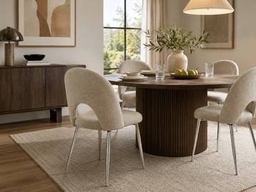 Lot de 4 chaises TEDDY Chrome velours - MARRON GLACE #couleur_marron_glace