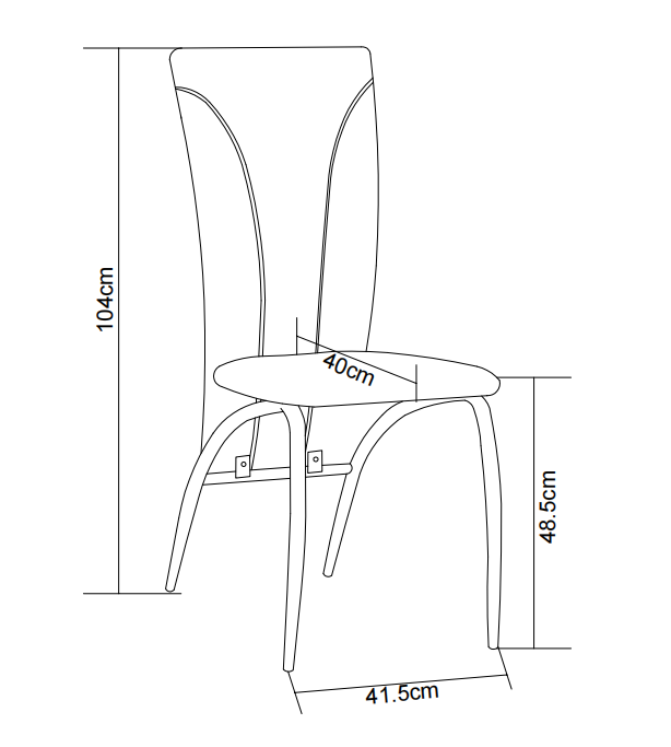 Lot de 6 chaises DUNA chrome velours beige