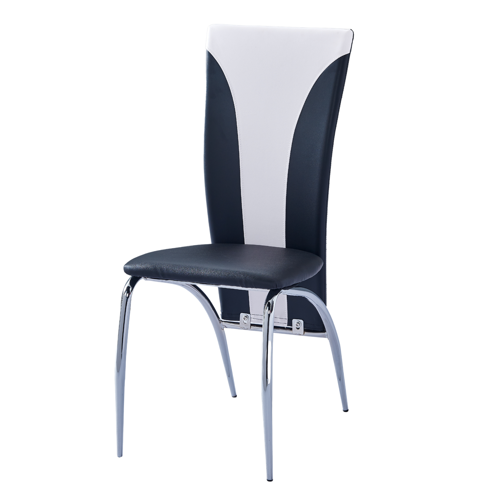 Lot de Chaises DUNA similicuir #couleur_noir et blanc