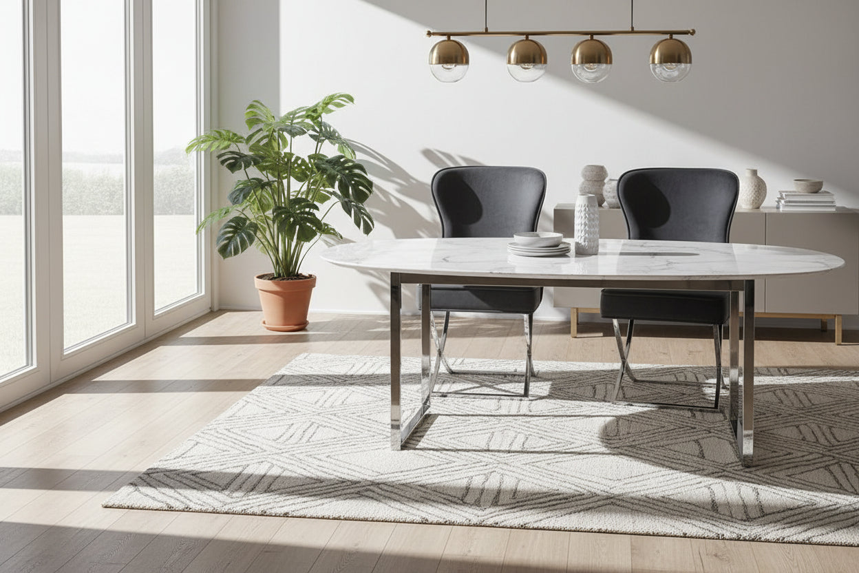 Lot 2 Chaises Salle à Manger Gabrielle Capitonnées Velours Anthracite Pieds Chrome 59x52x95cm