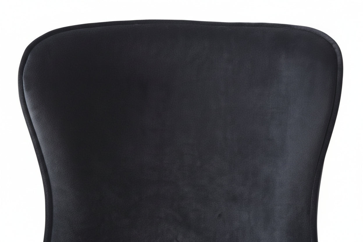 Lot 2 Chaises Salle à Manger Gabrielle Capitonnées Velours Anthracite Pieds Chrome 59x52x95cm