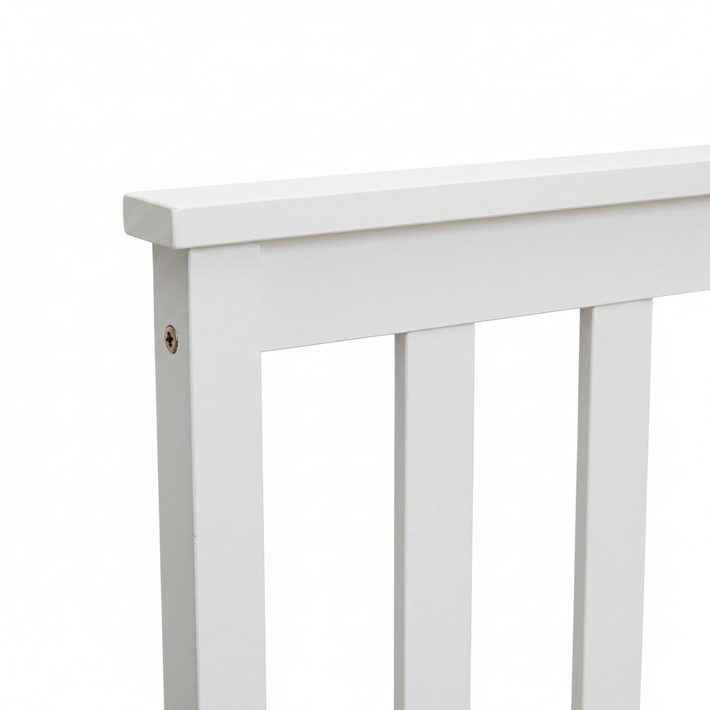 Lit 1 place 90x190 bois massif blanc sommier lattes inclus