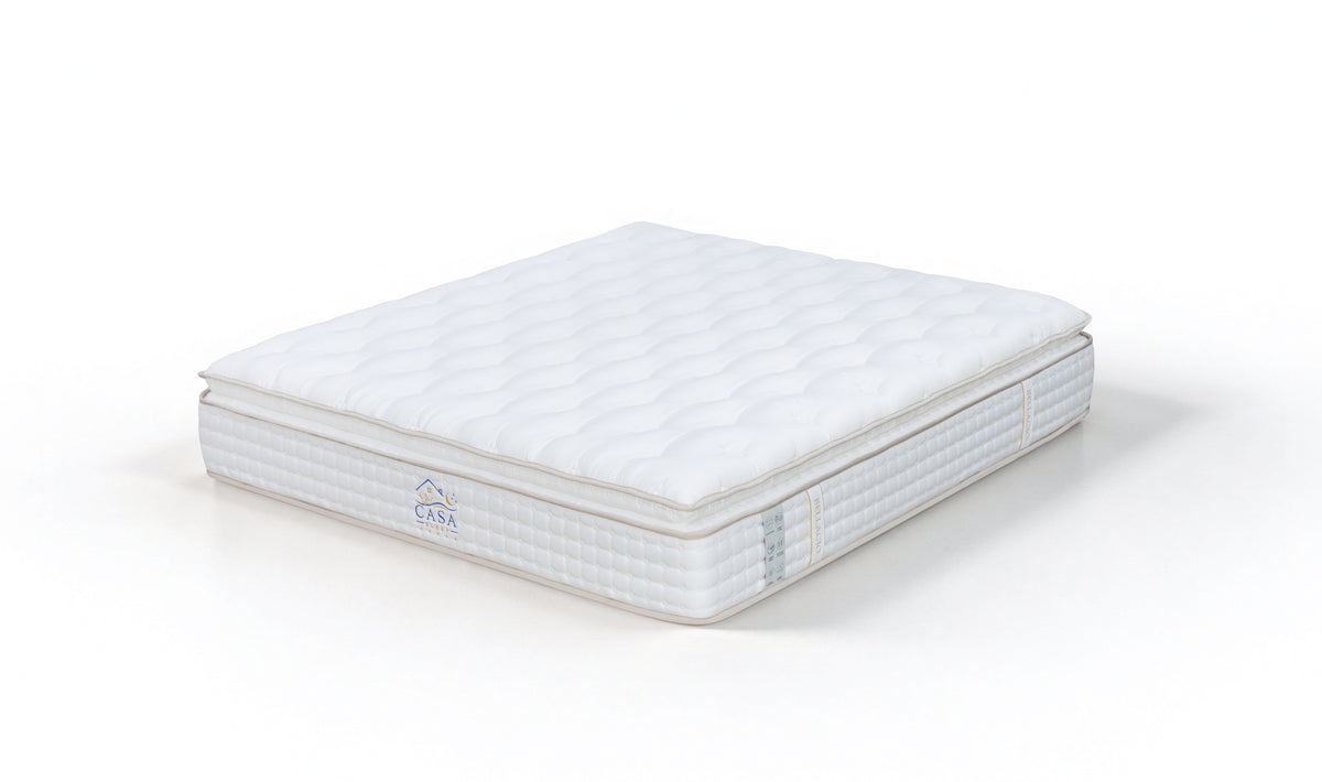 Matelas 180 × 200 cm beige — Matelas seul, vue de trois quarts