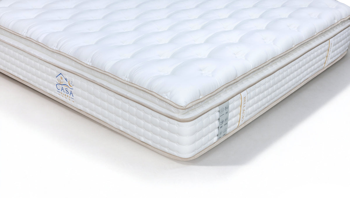 Matelas 160 × 200 cm beige — Détail du revêtement et des finitions