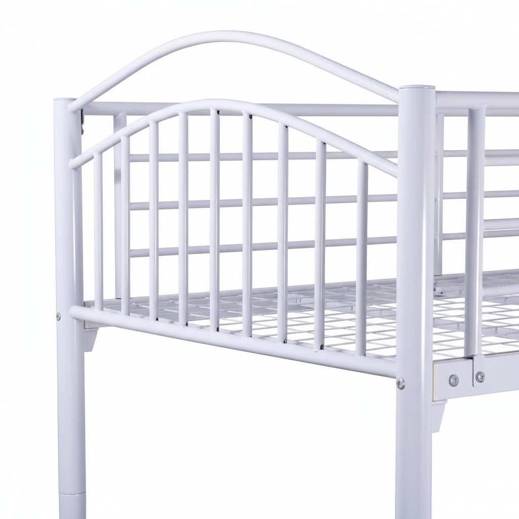 Lit superposé séparable métal blanc 2x90x190 cm ALICE