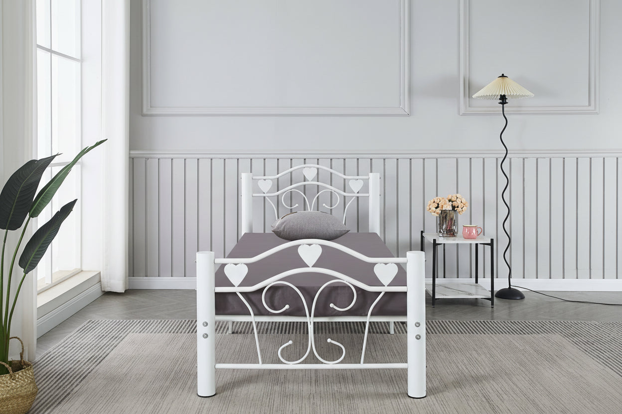 Lit métal blanc 90x190 cm HERCULE