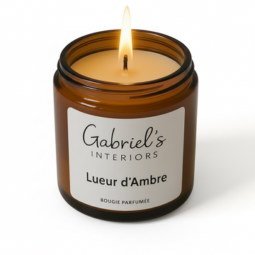 Bougie Parfumée Ambre 200g Cire Soja Artisanale 40h Gabriel's Interiors