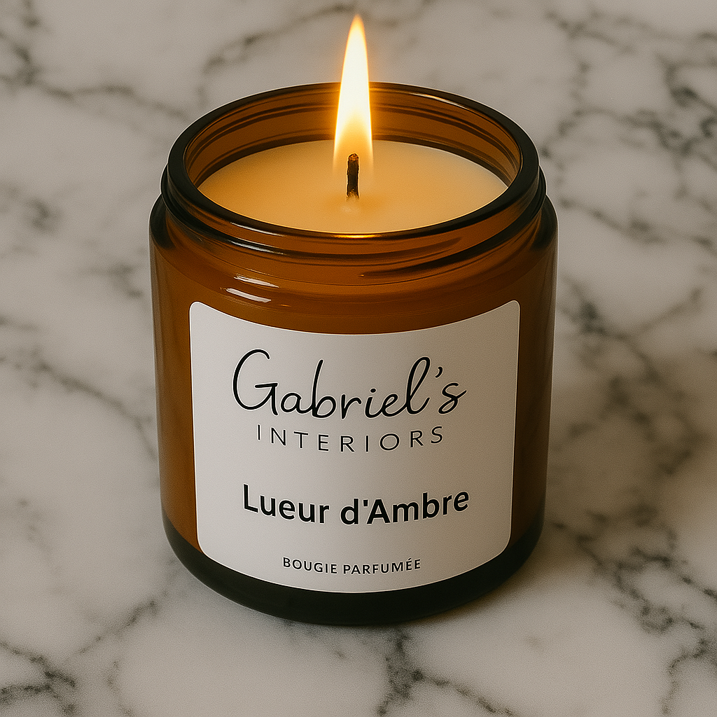 Lueur d’Ambre – Bougie – ( 200g ) – Parfum envoûtant d’ambre Gabriel's Interiors