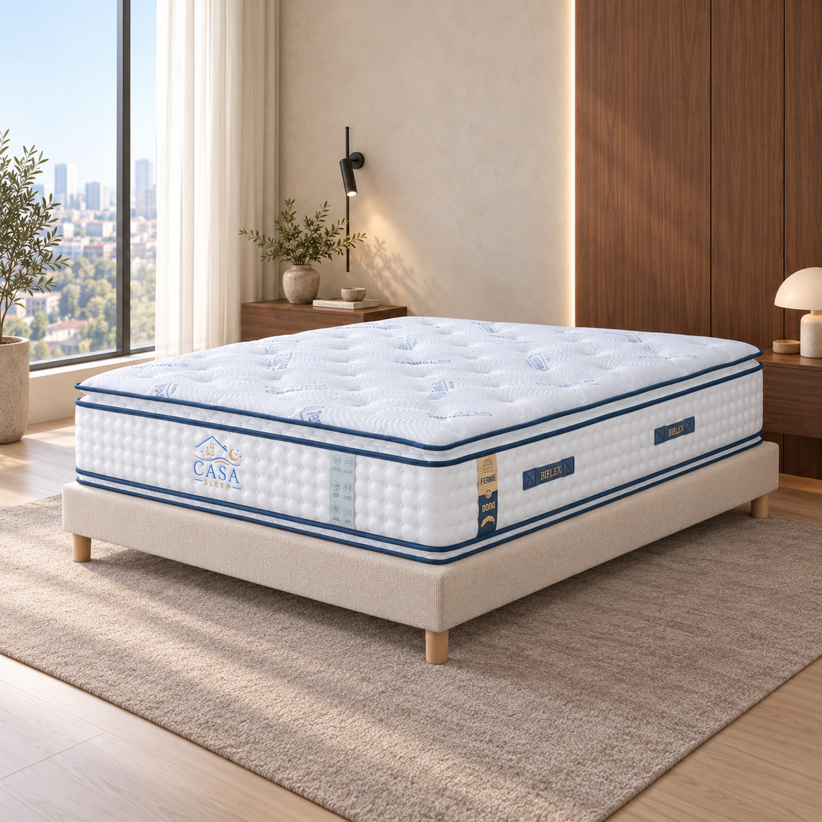 Matelas ressorts ensachés 140x190 cm BIFLEX – ép. 37 cm